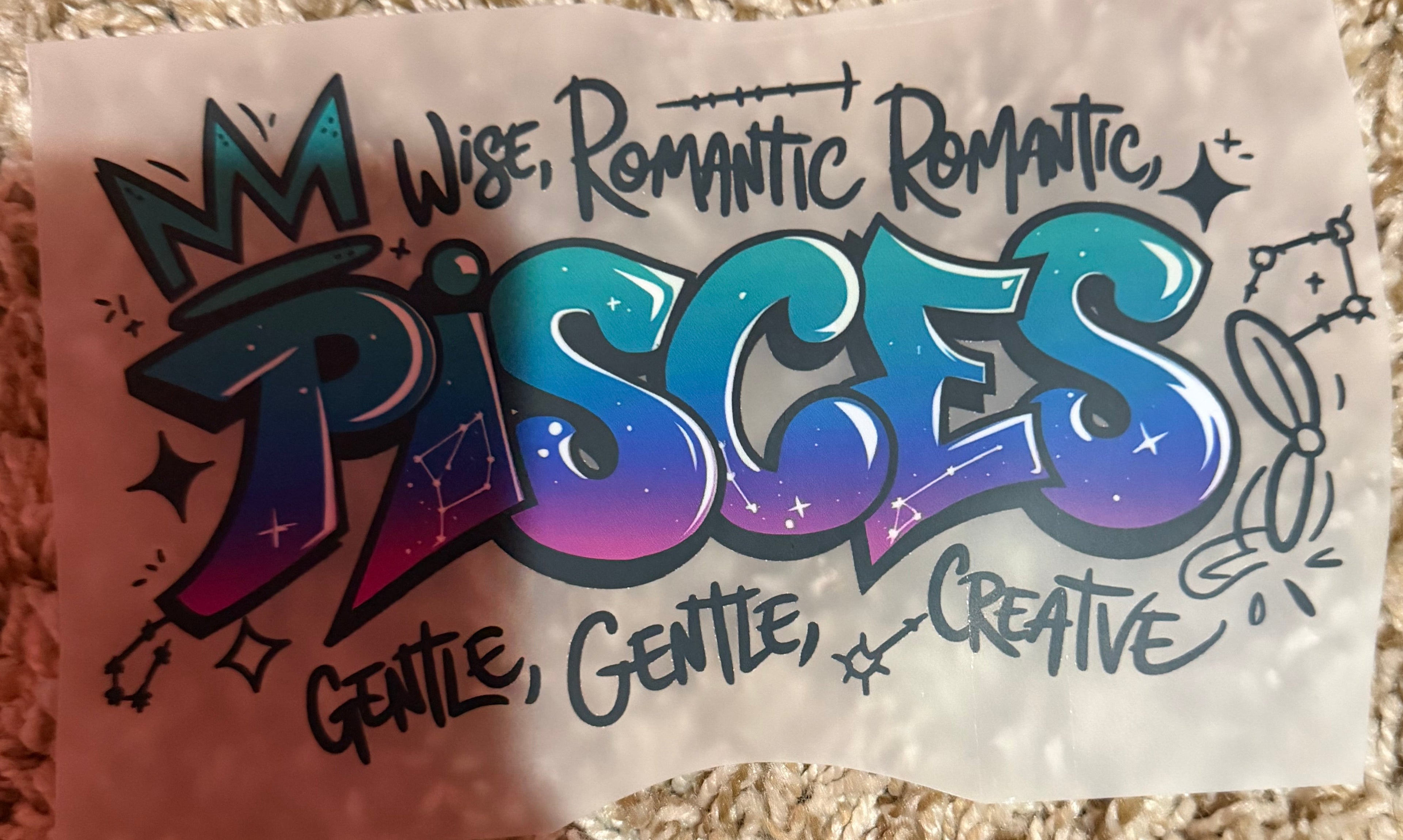 pisces iron on
